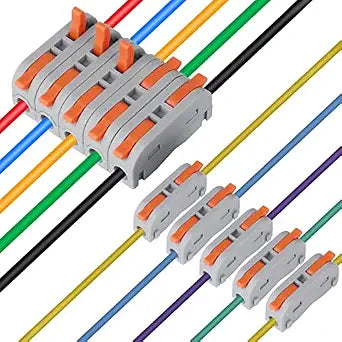 XHF 90PCS Conductor Compact Connectors Lever Wire Nuts, Electrical Connectors Wire Terminals for Any Circuit Inline Splices