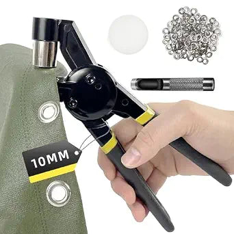 HAPDEN Grommet Tool Kit, 3/8 inch Eyelet Kit with 500 pcs 10 mm Grommets