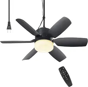 Fanspex 20.5'' Plug in Ceiling Fan with Light for Gazebo Patio Canopy Tent