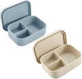 PandaEar 2 Pack Silicone Bento Lunch Box, 3 Compartment Food Container