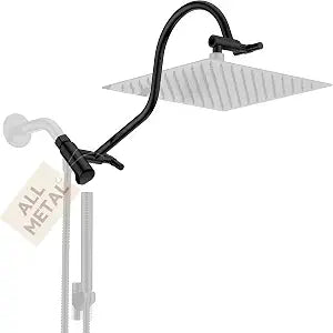 MakeFit Shower Head Curved Extension Arm Black