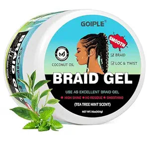 16 OZ Braiding Gel for Twist, Locs, Braids, Edge Control - Extra Hold, High Shine, No Flake, Long Lasting for Locks, Cornrows - Smooths & Tames Frizz (Tea Tree)