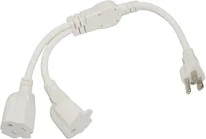2 Way Power Splitter, 1.5 Foot 3 Prong 1 to 2 Extension Cord Splitter
