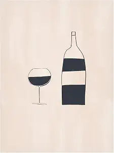 Trademark Fine Art Canvas Wall Art - Ivy Green Illustrations 'Wine' Wall Art for Living Room, Bedroom, or Office Dcor