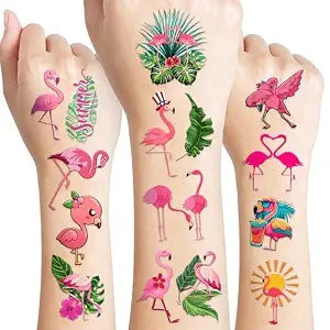 60 PCS Funny Flamingo Pre-Cut Temporary Tattoos & Stickers
