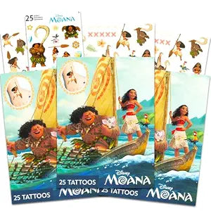 75 Pcs Moana Temporary Tattoos for Girls Bundle