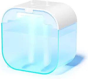 USB Humidifier with 7 Color Night Light, 1L Transparent Water Tank, Ultrasonic Quiet Cool Mist, 2-Speed Dual Mist, for Bedroom, Baby Room (Glacier White)