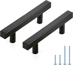 JOY DECOR Matte Black Pulls Cabinet Square Handles 3 Inch 30 Pack