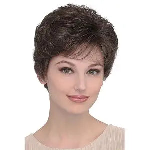 Short Brown Pixie Wig Synthetic Layered Cosplay Hair Full Wigs for White Women (Brown mixed Blonde)