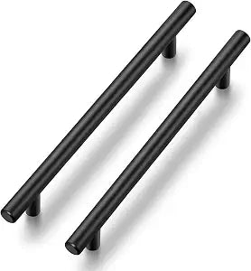Ravinte Black Cabinet Handles, 5 Pack Drawer Pulls, 6-1/4 Inch Hole Center