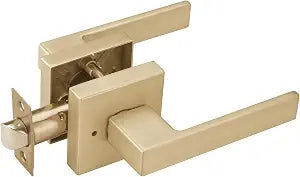 Zinc Gold Door Handles Interior with Push Lock for Privacy