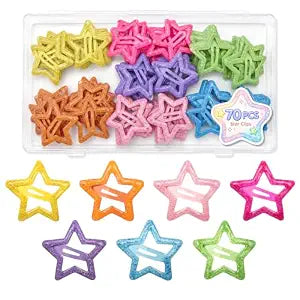 70 Pcs Star Hair Clips for Girls, Glitter Hair Barrettes for Women