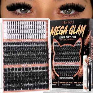 Manga Lash Clusters Kit for Mega Glam Looks, Ultra Soft & Comfortable