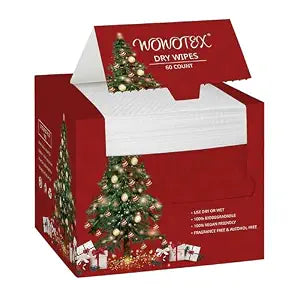 Christmas Style WOWOTEX Disposable Face Towels 60 Count Large Dry Wipes