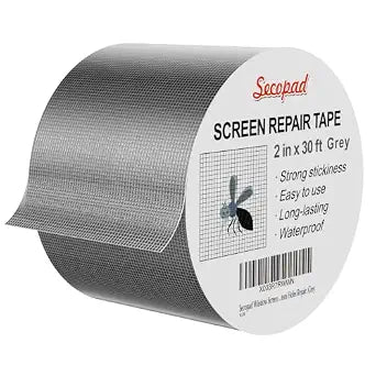 Secopad 2" x 360" (30FT) Screen Repair Tape, Screen Repair Kit, Grey