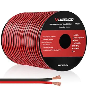 VIABRICO 100FT 16 Gauge Wire, 16AWG Automotive Wire 2 Conductor 12V Cable