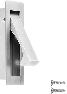 Pocket Door Handles Edge Pull,Stainless Steel 304 Pocket Door Hardware,Recessed Sliding Door Pulls Finger Flush Pull (Brushed Nickel, 1 Pack)