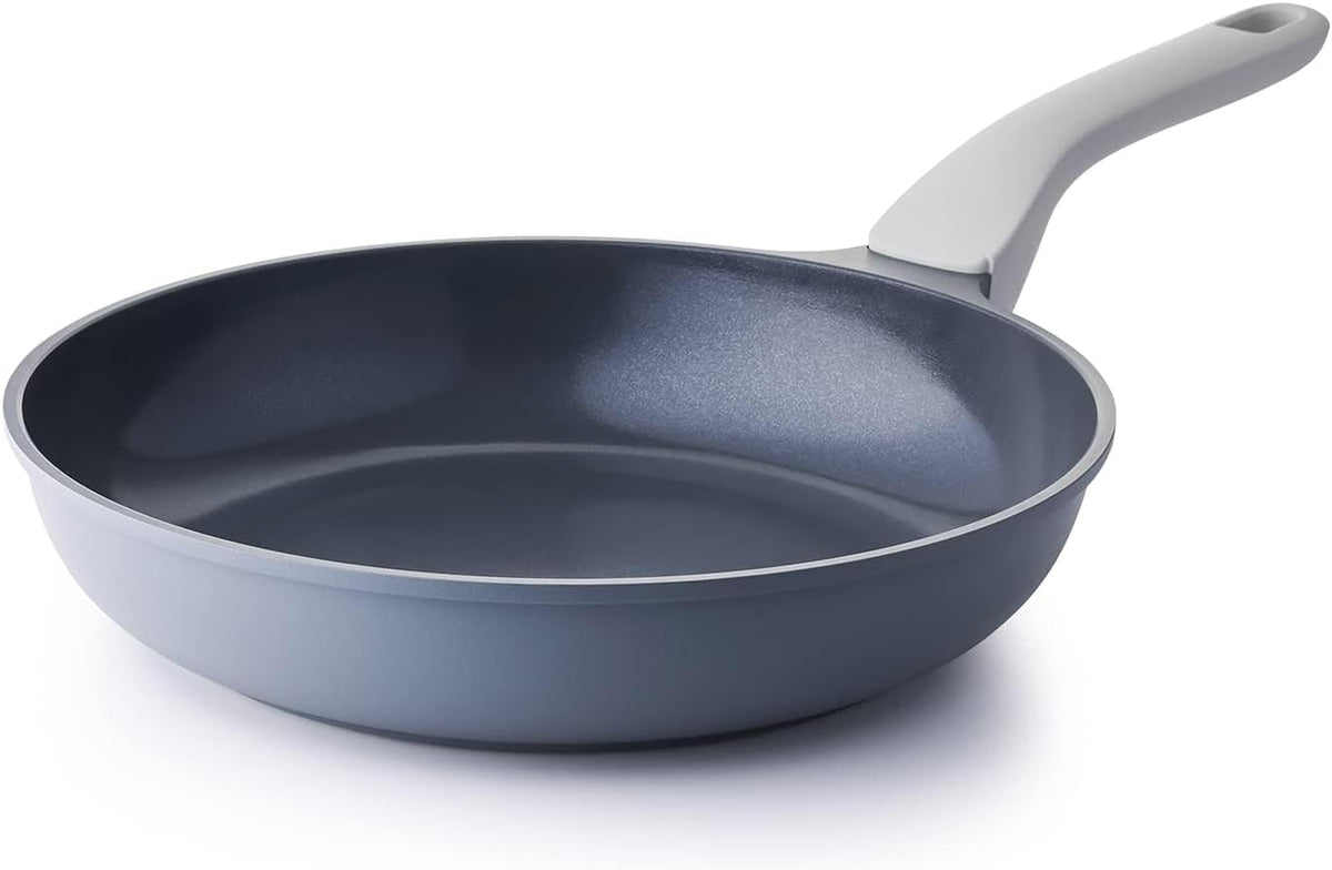 PRICUSIS Nonstick Ceramic Frying Pan, 8/10/12 Inch Non Toxic Skillet, Egg & Omelet & Chef's Pan, Induction Compatible, Dishwasher Safe,PTFE PFAS & PFOA Free (8-Inch, Gray)