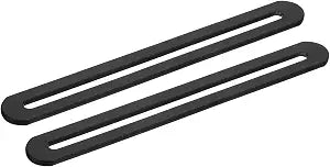 uxcell 2Pcs Adjustable Flat Mending Plate Support with Slot, 6.1 x 0.75 Inch Stainless Steel Slotted Straight Brace Brackets for Wooden Furniture, Black