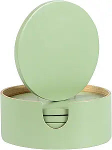 Restaurantware Green Bamboo Coaster Set, 3.9 in