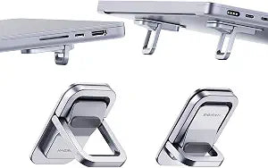 Hagibis Adjustable Laptop Stand for Desk - Portable Laptop Riser, Ergonomic Aluminum Cooling Pad for MacBook Pro Air, Tablet (Silver)