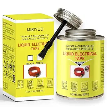 5.29 oz Liquid Electrical Tape, Waterproof Sealing Glue with Brush Cap, Insulating Sealant for Electrical Connections, Plugs, Circuit Boards, Marine & Automotive Use (Black)