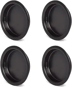 HOMOTEK 4 Pack Closet Door Finger Pull 1-3/4, Easy Snap in Installation, Black,Fits a 3/8 Depth x 1-3/4" Diameter Opening Hole