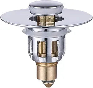Bathroom Sink Stopper,Universal Basin Pop Up Bathroom Drain Stopper, for 1.1~1.5 in U.S. Standard Drain Holes, with Hair Catcher Anti Clogging (Silver)
