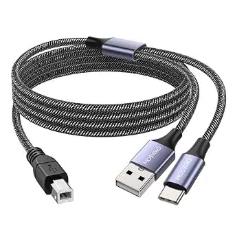 MOSWAG 2in1 USB C to B Printer Cable 5Feet/1.5M with USB A to B Cable