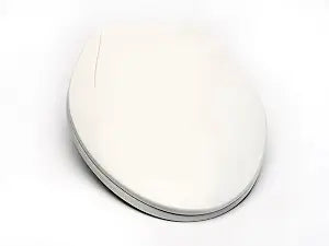 2Q1E6-00 Builder Grade Slow Close Plastic Toilet Seat with Vari Adjust Lok-Down R'N'C Hinge and Quik-Lok Mounting Hardware, Elongated, White