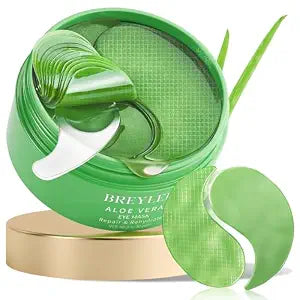 BREYLEE Aloe Vera Eye Masks��� 60 Pcs - Puffy Eyes and Dark Circles Treatments ��� Look Younger and Reduce Wrinkles and Fine Lines Undereye, Improve and Firm eye Skin - Pure Natural Material Extraction