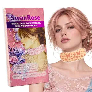 SwanRose Retinol Neck Wrinkle Patches, Hydrogel Collagen Neck Mask, 5pcs