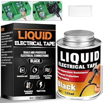 Liquid Electrical Tape, 125ML Waterproof Black Insulating Glue for Wires, Cables, Plugs, Circuit Boards, Automotive, Marine Applications, Quick Dry, Replaces Traditional Insulation Tape, Wire Glue