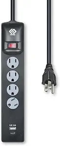 OSKOS Surge Protector Power Strip, 4 Outlets, Two USB 2.4A Ports (1A1C), 4FT Extension Cord, 500 Joules, 15A/1800W,Wall Mountable, UL Listed