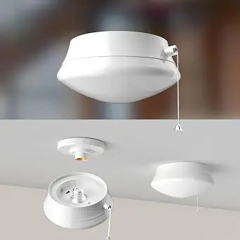 Lightdot 2 Pack 7 Modern LED Ceiling Light with Pull Chain 12W 4000K, 1300lm, 125W E26 Bulb Replacement, Energy Saving Flush Mount Lighting for Closets/Bedroom/Corridor