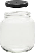North Mountain Supply 1/2 Gallon Glass Jar Wide Mouth with Black Plastic Lid - USDA, BPA-Free, Made in the USA - for Fermenting, Storing, Canning, and Much More!