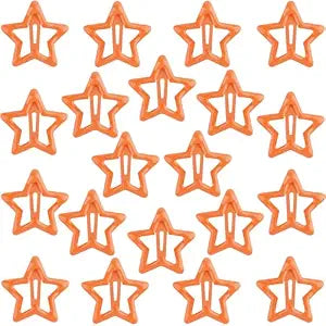20 PCS Cute Star Hair Clips for Women, Orange (1.18 x 1.18 inch)