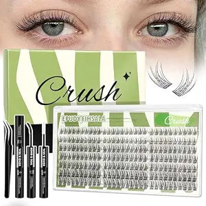Crush Natural Wispy Lash Clusters ï¿½ï¿½ï¿½ï¿½ï¿½ï¿½ï¿½ï¿½ï¿½ Soft C Curl Lash Clusters 10-14mm 210Pcs | DIY Eyelash Extension Kit with Bond & Seal Tweezers for Clean Soft