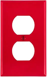 Leviton 1-Gang Duplex Device Receptacle Wallplate, Standard Size, Thermoplastic Nylon, Device Mount, 1 Pack, 80703-R, Red