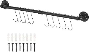 uxcell Wall Mounted Iron Towel Rack, Industrial Pipe Towel Bar, 40"
