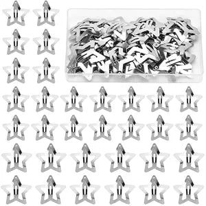 Gingbiss 50 Pcs Star Hair Clips with Storage Box, 1.18in Silver Star Clips