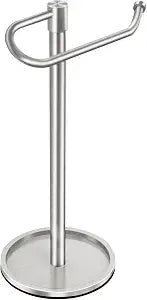 Hand Towel Holder Stand, Brushed Nickel Standing Towel Racks for Bathroom, Stainless Steel Free Standing Towel Rack, Towel Bar Kitchen Vanity Countertops Decor