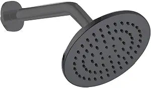 6 Inch Metal Rain Shower Head,High Pressure in Wall Round Shower Heads, Easy Clean Adjustable Replacement for Your Bathroom Shower Heads,Matte Black,Thread NPT