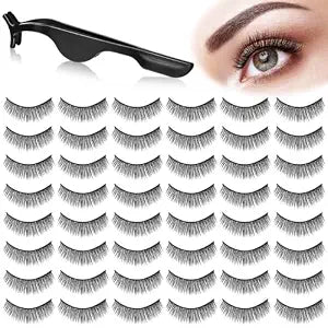 Nuogo 24 Prs Reusable Self Adhesive Eyelashes, 12 x 8 x 8 mm, Thick Style