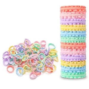 Youxuan Small Elastic Hair Ties, Soft, Stretchy, and Non-Damage Hair Bands, Multi-Color 100 Pcs Strong, Durable Mini Rubber Bands for Toddlers, Girls and Women
