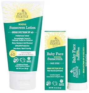 Earth Mama - Baby Mineral Sunscreen Lotion & Face Stick Set SPF 40
