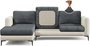 Nolan Interior Miracle Sofa Cover - Small, Sesame - Plush Back Cushion Cover with Ultra-Soft, Stretchy, Thick Fabric - Pet Proof, Stain Safe, Easy Fit, Easy Wash