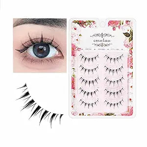 Japanese Style False Eyelashes Makeup Manga Lashes Cosplay Anime Eyelash Lashes Doll Eye Natural 5 Pairs Asian False Eyelashes Pack Look Like Individualï¿½ï¿½ï¿