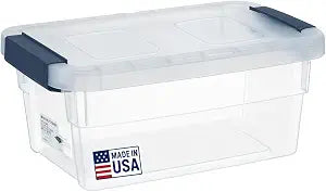 Tribello Clear Plastic Storage Bins with Lids Stackable Storage Bins (15 Quart)
