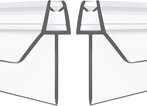 2-Pack Frameless Shower Door Bottom Seal (1/4'' X 39'') Clear Glass Shower Door Sweep Strip can Covers up to 23mm Gap - Stop Leaks